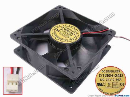 81923 Y.L FAN / Yate Loon D12BH-24D Server - Square Fan sq120x120x38, w100x2x3, 24V 0.3A Y.L FAN / Yate Loon D12BH-24D Server - Square Fan