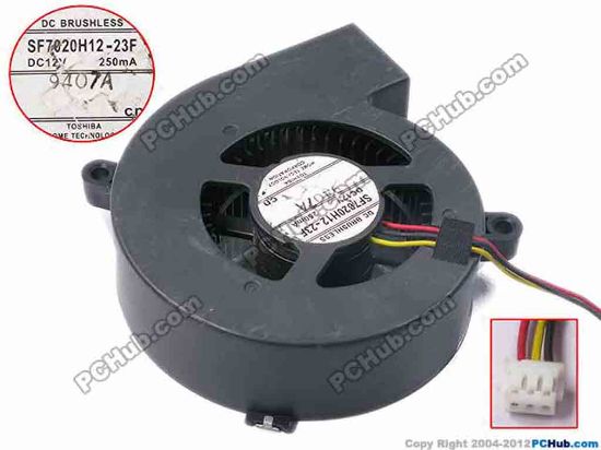 81925 Toshiba SF7020H12-23F Server - Blower Fan bw70x68x20, w200x3x3, 12V 0.25A Toshiba SF7020H12-23F Server - Blower Fan 