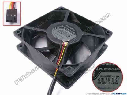 81939 Panasonic FBA12G12M Server - Square Fan -1BX, sq120x120x38, w120x3x3, 12V 0.45A Panasonic FBA12G12M Server - Square Fan 