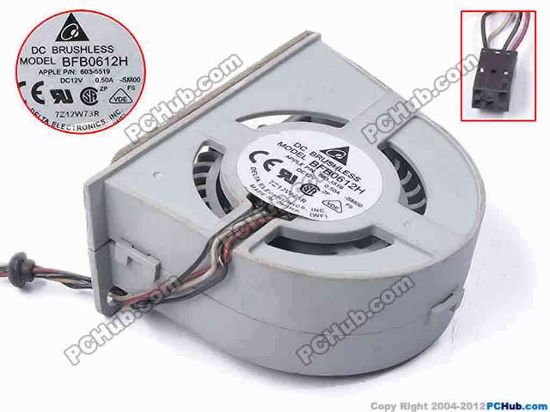 81966 Delta Electronics BFB0612H Server - Blower Fan -SM00, bw80x63x27, w340x4x6, 12V 0.5A Delta Electronics BFB0612H Server - Blower Fan 