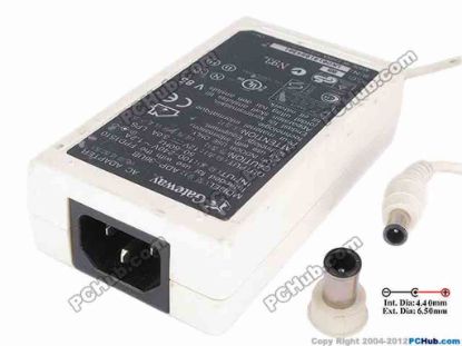 82007 Gateway Common Item (Gateway) AC Adapter 5V-12V 12V 3A, 6.5/4.5mm With Pin, C14, White Gateway Common Item (Gateway) AC Adapter 5V-12V <span class="span11" id="ctl00_ContentPlaceHolder1_ItemDesc1_lblItemDescription">
<p>AC Adaptor Model No.: ADP-36UB</p>
<p>INPUT: 100-240V~ 1.2A, 50-60Hz<br />
OUTPUT: 12V 3.0A 36W<br />
Connecter  size: Int. Diameter: 4.40mm    <br />
                       Ext. Diameter:  6.50mm<br />
                       1.4mm Pin in the Middle</p>
<p>**Please take note, 3 wire AC <a shape="rect" href="http://www.pchub.com/uph/category/356-0-0-1-2/Laptop-Spare-Part.html"><font color="#810081">power cord</font></a> not included.</p></span>