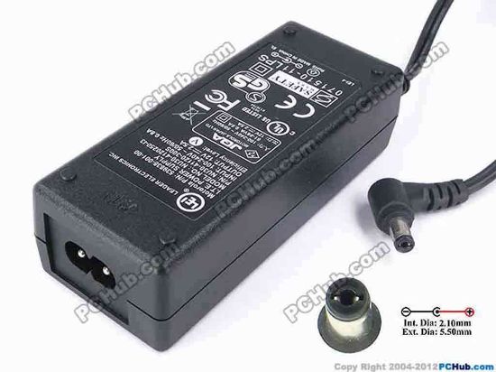 82028 LEI / Leader NU30-4120250-I3 AC Adapter 5V-12V 12V 2.5A, 5.5/2.1mm, 2-Prong LEI / Leader NU30-4120250-I3 AC Adapter 5V-12V <div>Model: NU30-41120-300S, 539838-001-00</div>
<div><br />
</div>
<div>INPUT: 100-240V~0.8A, 50-60Hz&nbsp;</div>
<div>OUTPUT: 12V 2.5A 30W</div>
<div>Connecter size: Int. Diameter: 2.10mm&nbsp;</div>
<div>Ext. Diameter: 5.50mm</div>
<div><br />
</div>
<div><br />
</div>
<div>Dimensions: 109 X 45 X 31 mm</div>
<div><br />
</div>
<div>*Please take note, 2 wire AC power cord not included.</div>