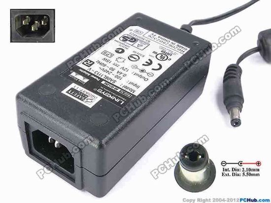 82029 Linksys SA06L1113-V AC Adapter 5V-12V 12V 1.25, 5.5/2.1mm, C14 Linksys SA06L1113-V AC Adapter 5V-12V <div>Model: SA06L1113-V</div>
<div><br />
</div>
<div>INPUT: 100-240V~0.4A, 50-60Hz&nbsp;</div>
<div>OUTPUT: 12V 1.25A 15W</div>
<div>Connecter size: Int. Diameter: 2.10mm&nbsp;</div>
<div>Ext. Diameter: 5.50mm</div>
<div><br />
</div>
<div><br />
</div>
<div>Dimensions: 94 X 50 X 35 mm</div>
<div><br />
</div>
<div>*Please take note, 3 wire (IEC C14) AC power cord not included.</div>