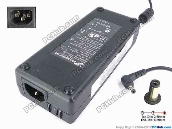 82038 FSP Group Inc FSP135-ASAN1 AC Adapter- Laptop 19V 7.1A, 5.5/2.5mm, C14 FSP Group Inc FSP135-ASAN1 AC Adapter- Laptop <div>Model: FSP135-ASAN1</div>
<div><br />
</div>
<div>INPUT: 100-240V~2A, 50-60Hz&nbsp;</div>
<div>OUTPUT: 19V 7.1A 150W</div>
<div>Connecter size: Int. Diameter: 2.50mm&nbsp;</div>
<div>Ext. Diameter: 5.50mm</div>
<div>With&nbsp;Power switch button</div>
<div><br />
</div>
<div>Dimensions: 172 X 72 X 40 mm</div>
<div><br />
</div>
<div>*Please take note, 3 wire (IEC C14) AC power cord not included.</div>