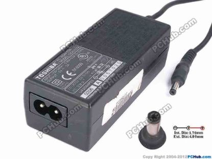 82061 Toshiba Common Item (Toshiba) AC Adapter 5V-12V 5V 3A, Barrel 4.0/1.7mm, 2-Prong Toshiba Common Item (Toshiba) AC Adapter 5V-12V <div>Model: CEX0107A</div>
<div><br />
</div>
<div>INPUT: 100-240V~0.36-0.2A, 50-60Hz&nbsp;</div>
<div>OUTPUT: 5V 3A 15W</div>
<div>Connecter size: Int. Diameter: 1.70mm&nbsp;</div>
<div>Ext. Diameter: 4.0mm</div>
<div><br />
</div>
<div><br />
</div>
<div>Dimensions: 95 X 40 X 30 mm</div>
<div><br />
</div>
<div>*Please take note, 2 wire AC power cord not included.</div>