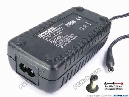 82062 Other Brands Freebox AC Adapter 5V-12V 9V 4A, 2.5/5.5mm, 2-Prong Other Brands Freebox AC Adapter 5V-12V <div style="border-top-width: 0px; border-right-width: 0px; border-bottom-width: 0px; border-left-width: 0px; padding-top: 2px; padding-right: 2px; padding-bottom: 2px; padding-left: 2px; ">
<div style="font-size: 10pt; ">Model: KSAFH0900400T1M2 S</div>
<div style="font-size: 10pt; "><br />
</div>
<div style="font-size: 10pt; ">INPUT: 100-240V~1.2A 50-60Hz&nbsp;</div>
<div style="font-size: 10pt; ">OUTPUT: 9V 4.0A 36W</div>
<div>
<div>Connecter size: Int. Diameter: 2.50mm&nbsp;</div>
<div>Ext. Diameter: 5.50mm</div></div>
<div style="font-size: 10pt; "><br />
</div>
<div style="font-size: 10pt; ">Dimensions: 109 X 52 X 36 mm</div>
<div style="font-size: 10pt; "><br />
</div>
<div style="font-size: 10pt; ">*Please take note, 2 wire AC power cord not included.</div></div>