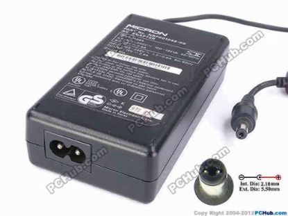 82080 Micron Common Item (Micron) AC Adapter- Laptop 19V 2.6A, 5.5/2.1mm, 2-Prong Micron Common Item (Micron) AC Adapter- Laptop <div>Model: NBP001049-00</div>
<div><br />
</div>
<div>INPUT: 100-240V~100-130VA, 50-60Hz&nbsp;</div>
<div>OUTPUT: 19V 2.6A 49W</div>
<div>Connecter size: Int. Diameter: 2.10mm&nbsp;</div>
<div>Ext. Diameter: 5.50mm</div>
<div><br />
</div>
<div>Dimensions: 110 X 61 X 31 mm</div>
<div><br />
</div>
<div>*Please take note, 3 wire AC power cord not included.</div>
