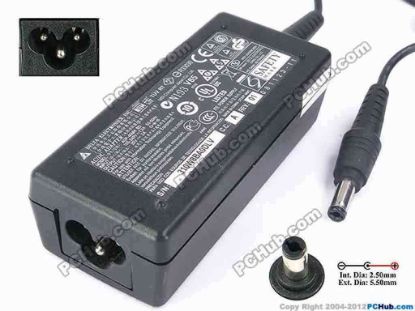 82120 Delta Electronics ADP-40MH BD AC Adapter- Laptop 20V 2A, 5.5/2.5mm 12MM, 3-Prong Delta Electronics ADP-40MH BD AC Adapter- Laptop <div>Model: ADP-40MH BD</div>
<div><br />
</div>
<div>INPUT: 100-240V~1.2A, 50-60Hz&nbsp;</div>
<div>OUTPUT: 20V 2A 40W</div>
<div>Connecter size: Int. Diameter: 2.50mm&nbsp;</div>
<div>Ext. Diameter: 5.50mm</div>
<div><br />
</div>
<div>Dimensions: 95 X 43 X 29 mm</div>
<div><br />
</div>
<div>*Please take note, 3 wire AC power cord not included.</div>