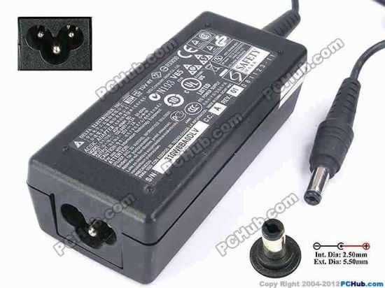 82120 Delta Electronics ADP-40MH BD AC Adapter- Laptop 20V 2A, 5.5/2.5mm 12MM, 3-Prong Delta Electronics ADP-40MH BD AC Adapter- Laptop <div>Model: ADP-40MH BD</div>
<div><br />
</div>
<div>INPUT: 100-240V~1.2A, 50-60Hz&nbsp;</div>
<div>OUTPUT: 20V 2A 40W</div>
<div>Connecter size: Int. Diameter: 2.50mm&nbsp;</div>
<div>Ext. Diameter: 5.50mm</div>
<div><br />
</div>
<div>Dimensions: 95 X 43 X 29 mm</div>
<div><br />
</div>
<div>*Please take note, 3 wire AC power cord not included.</div>