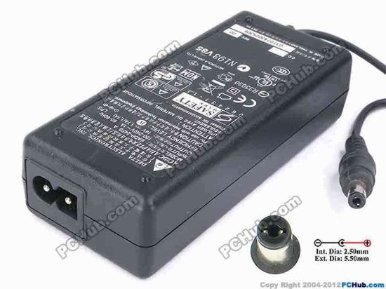 82140 Delta Electronics EADP-24FB A AC Adapter 13V-19V 14V 1.7A 24W, Tip C, 2 prong Delta Electronics EADP-24FB A AC Adapter 13V-19V <div>Model: EADP-24FB A</div>
<div><br />
</div>
<div>INPUT: 100-240V~1A, 50-60Hz&nbsp;</div>
<div>OUTPUT: 14V 1.7A 24W</div>
<div>Connecter size: Int. Diameter: 2.50mm&nbsp;</div>
<div>Ext. Diameter: 5.50mm</div>
<div><br />
</div>
<div>Dimensions: 114 X 50 X 29 mm</div>
<div><br />
</div>
<div>*Please take note, 2 wire AC power cord not included.</div>