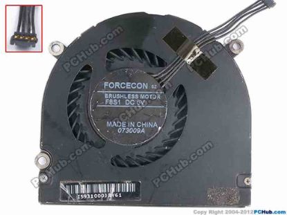 82355 Forcecon Common Item (Forcecon) Cooling Fan  F8S1, w25x4x4, 5V,Bare fan Forcecon Common Item (Forcecon) Cooling Fan  