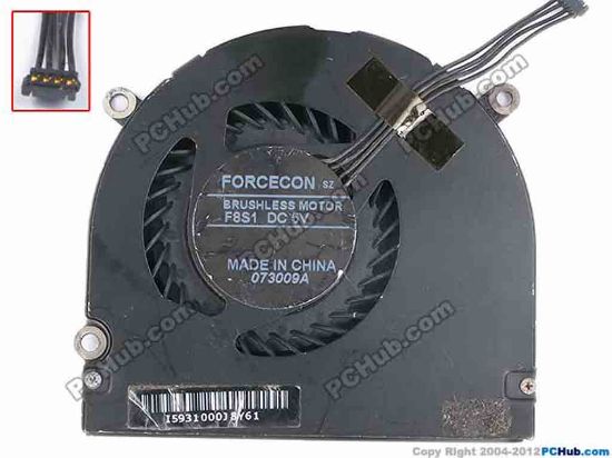 82355 Forcecon Common Item (Forcecon) Cooling Fan  F8S1, w25x4x4, 5V,Bare fan Forcecon Common Item (Forcecon) Cooling Fan  