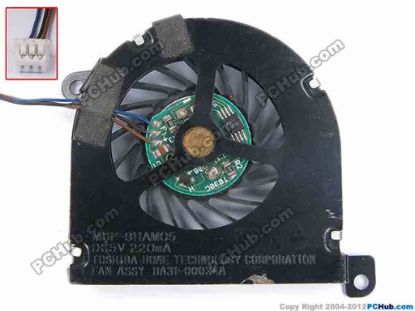 82356 Toshiba MCF-911AM05 Cooling Fan  BA31-00034A, w40x3x3, 5V 220mA, Bare fan Toshiba MCF-911AM05 Cooling Fan  
