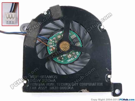 82356 Toshiba MCF-911AM05 Cooling Fan  BA31-00034A, w40x3x3, 5V 220mA, Bare fan Toshiba MCF-911AM05 Cooling Fan  