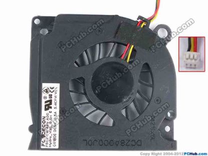 82372 Dell Latitude D620 Cooling Fan  F6C2-CW, w20x3x3, 5V 0.50A, Bare fan Dell Latitude D620 Cooling Fan  