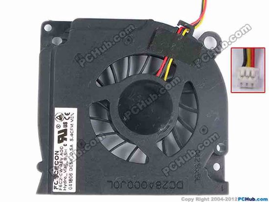 82372 Dell Latitude D620 Cooling Fan  F6C2-CW, w20x3x3, 5V 0.50A, Bare fan Dell Latitude D620 Cooling Fan  