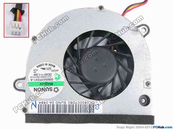 82423 SUNON GB0507PGV1-A Cooling Fan  13.V1.B3482.F.GN.C1118, w60x3x3, 5V 1.3W, Bare Fan SUNON GB0507PGV1-A Cooling Fan  