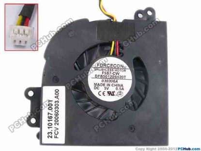 82437 Forcecon DFB501205H20T Cooling Fan  23.10167.001, w80x3x3, 5V 0.5A, Bare Fan Forcecon DFB501205H20T Cooling Fan  