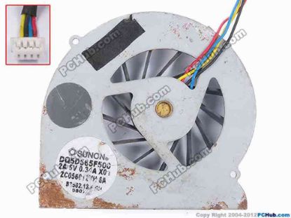 82494 SUNON DQ5D565F500 Cooling Fan  ZC056012VH-6A, w40x4x4, 5V 0.34A, Bare Fan  SUNON DQ5D565F500 Cooling Fan  