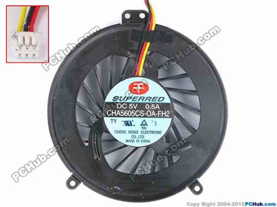 82582 Superred CHA5605CS-OA-FH2 Cooling Fan  w75x3x3, 5V 0.5A, Bare Fan Superred CHA5605CS-OA-FH2 Cooling Fan  