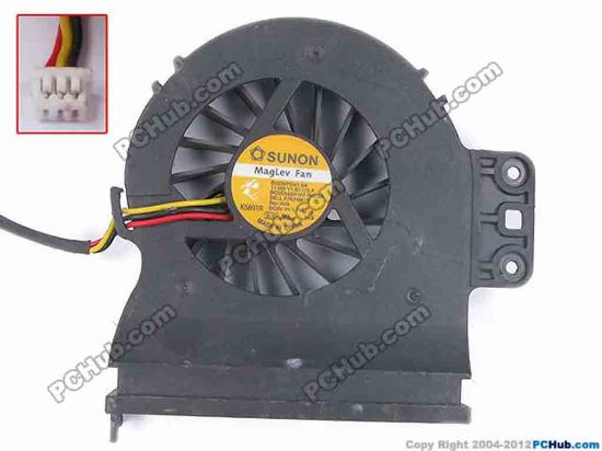 82592 SUNON B0506PGV1-8A Cooling Fan  11.MS.V1.B1173.F, w40x3x3, 5V 1.7W, Bare Fan SUNON B0506PGV1-8A Cooling Fan  