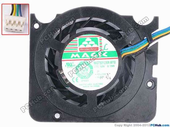 82611 Protechnic Magic MGT5012XR-W10 Server - Round Fan w110x4x4, 12V 0.19A Protechnic Magic MGT5012XR-W10 Server - Round Fan 