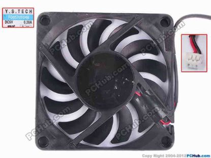 82666 Y.S TECH FD057010HB Cooling Fan  w80x2x3, 5V 0.28A, Bare Fan Y.S TECH FD057010HB Cooling Fan  