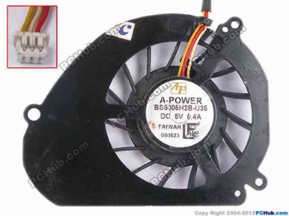 82707 A-Power BS5005H2B-U35 Cooling Fan  w30x3x3, 5V 0.4A, Bare Fan A-Power BS5005H2B-U35 Cooling Fan  