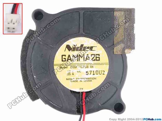 82781 Nidec D05F-12PS3 04 Server - Blower Fan bw52x52x15, w110x2x2, 12V 0.25A Nidec D05F-12PS3 04 Server - Blower Fan 