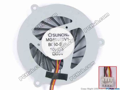 82823 SUNON MG60070V1-B050-S99 Cooling Fan  w60x4x4, 5V, Bare Fan SUNON MG60070V1-B050-S99 Cooling Fan  