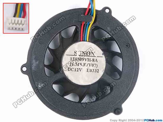 82943 SUNON 124509VH-8A Server - Round Fan 11.MS.F.(V07), dia52x52x12, w110x4x5, 12V SUNON 124509VH-8A Server - Round Fan