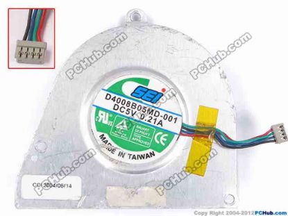 82980 SEI D4008B05MD-001 Cooling Fan  w10x4x4, 5V 0.21A, Bare Fan SEI D4008B05MD-001 Cooling Fan  