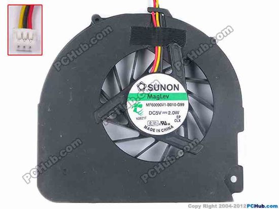 82998 SUNON MF60090V1-B010-G99 Cooling Fan  w50x3x3, 5V 2.0W, Bare fan,  (Without Cover) SUNON MF60090V1-B010-G99 Cooling Fan  