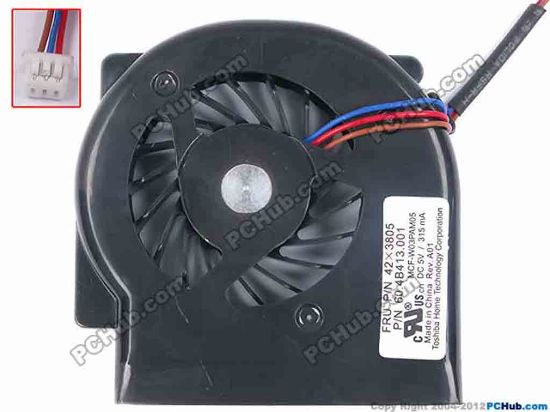 82999 IBM Thinkpad X60 Series Cooling Fan  42X3805, w35x3x3, 5V 315mA, Bare, NEW IBM Thinkpad X60 Series Cooling Fan  2