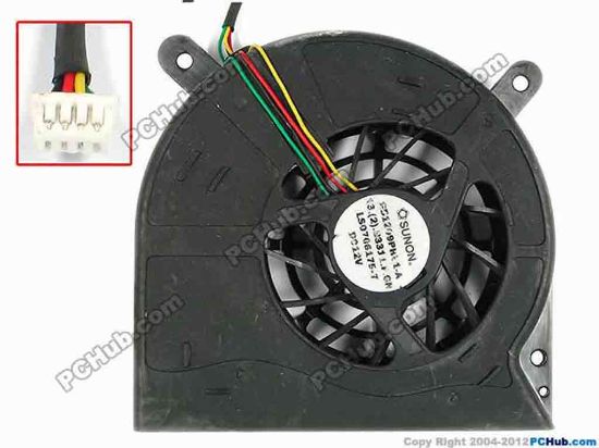 83154 SUNON GB1209PHB1-A Cooling Fan  13.(2).B3311.F.GN, w80x4x4, 12V, Bare fan SUNON GB1209PHB1-A Cooling Fan  