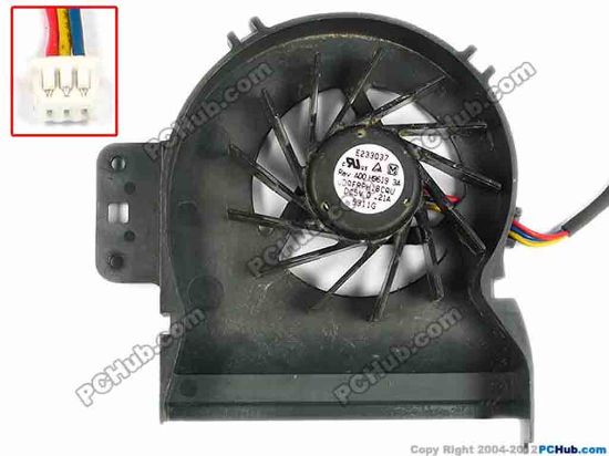 83169 Dell Inspiron 1200 Cooling Fan  H9619, w45x3x3, 5V 0.21A, Without Cover Dell Inspiron 1200 Cooling Fan  