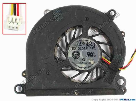 83218 T&T 6010L05F Cooling Fan  6010L05F PF3, w55x3x3, 5V 0.35A, Bare fan T&T 6010L05F Cooling Fan  