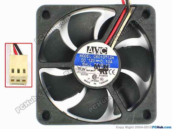 83305 AVC C6010T12H Server - Square Fan sq60x60x11, w155x3x3, 12V 0.1A AVC C6010T12H Server - Square Fan 