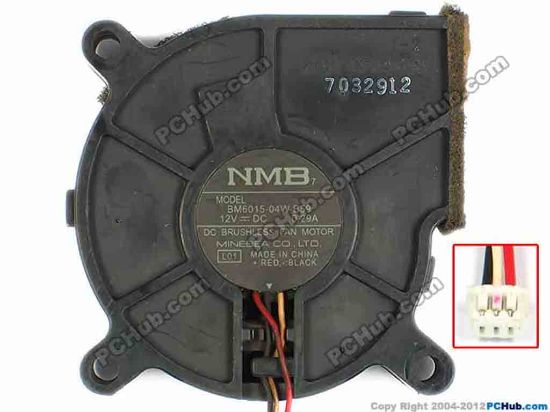 83364 NMB-MAT / Minebea BM6015-04W-B59 Server - Blower Fan L01, bw60x60x15, w295x3x3, 12V 0.29A NMB-MAT / Minebea BM6015-04W-B59 Server - Blower Fan 
