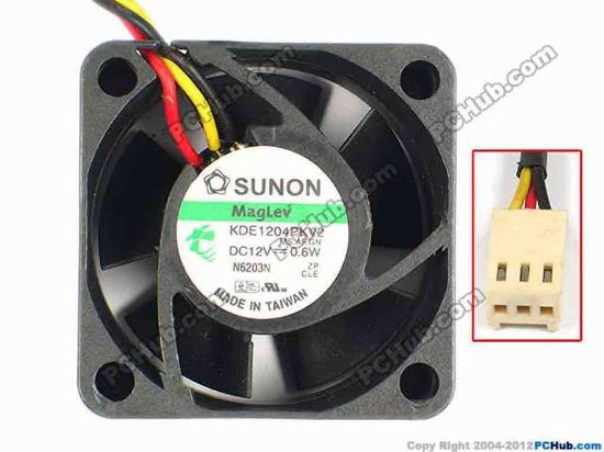 83387 SUNON KDE1204PKV2 Server - Square Fan MS.AF.GN, sq40x40x20, w100x3x3, 12V 0.6W SUNON KDE1204PKV2 Server - Square Fan 
