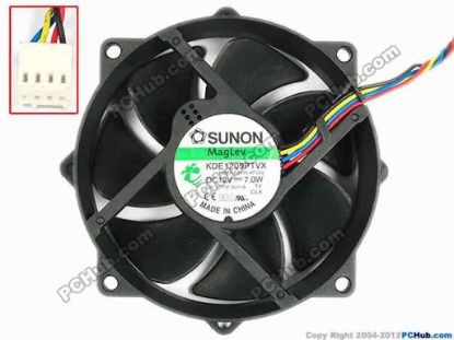 83390 SUNON KDE1209PTVX Server - Round Fan 13.MS.B3035.AF.GN, dia95x95x25, w115x4x4, 12V 7W SUNON KDE1209PTVX Server - Round Fan 