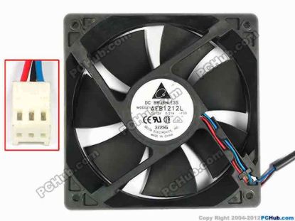 83400 Delta Electronics AFB1212L Server - Square Fan -F00, sq60x60x25, w110x3x3, 12V 0.21A Delta Electronics AFB1212L Server - Square Fan 