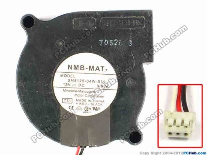 83428 NMB-MAT / Minebea BM5125-04W-B39 Server - Blower Fan T51, bw50x50x25, w165x3x3, 12V 0.08A NMB-MAT / Minebea BM5125-04W-B39 Server - Blower Fan 