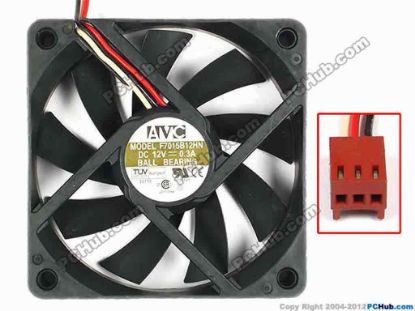 83443 AVC F7015B12HN Server - Square Fan sq70x70x15, w160x3x3, 12V 0.3A AVC F7015B12HN Server - Square Fan 