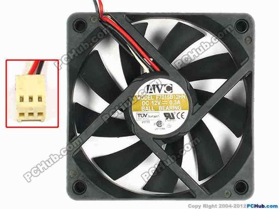 83446 AVC F7015B12HN Server - Square Fan sq70x70x15, w160x3x3, 12V 0.3A. AVC F7015B12HN Server - Square Fan 