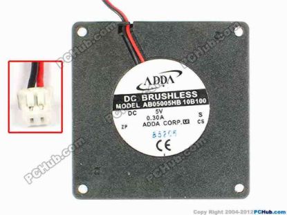 83447 ADDA AB05005HB Server - Blower Fan 10B100, bw50x50x10, w195x2x2, 5V 0.3A ADDA AB05005HB Server - Blower Fan &nbsp;&nbsp;