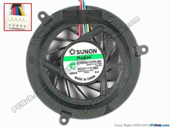 83849 SUNON ZC056012VH-6A Cooling Fan  B3623.13.V1.F.GN, w50x5x5, 5V 0.38A SUNON ZC056012VH-6A Cooling Fan  