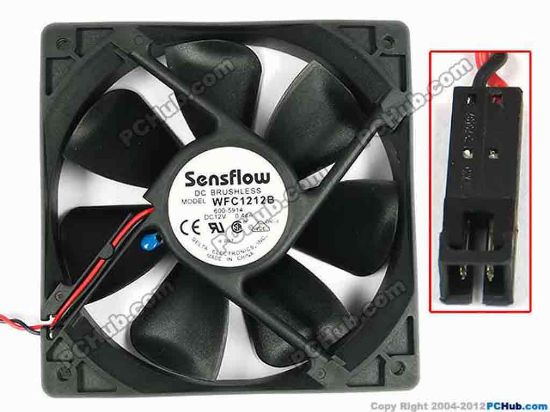 84140 Delta Electronics WFC1212B Server - Square Fan 600-5914, sq120x120x25, w310x2x2, 12V 0.44A Delta Electronics WFC1212B Server - Square Fan 
