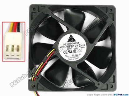 84218 Delta Electronics WFB1212HH Server - Square Fan -S59G, sq120x120x25, w320x3x3, 12V 0.68A Delta Electronics WFB1212HH Server - Square Fan 