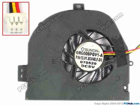 84372 SUNON GB0508PGV1-A Cooling Fan  13.V1.B3048.F.GN, w190x3x3, 5V SUNON GB0508PGV1-A Cooling Fan  